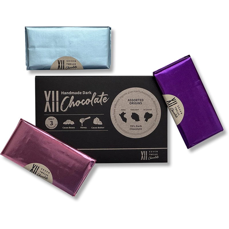 70% ASSORTED ORIGIN CHOCOLATE - HONEY SWEETENED