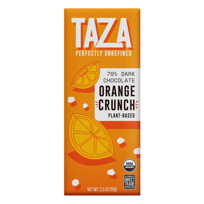 TAZA ORANGE CRUNCH BAR 70%