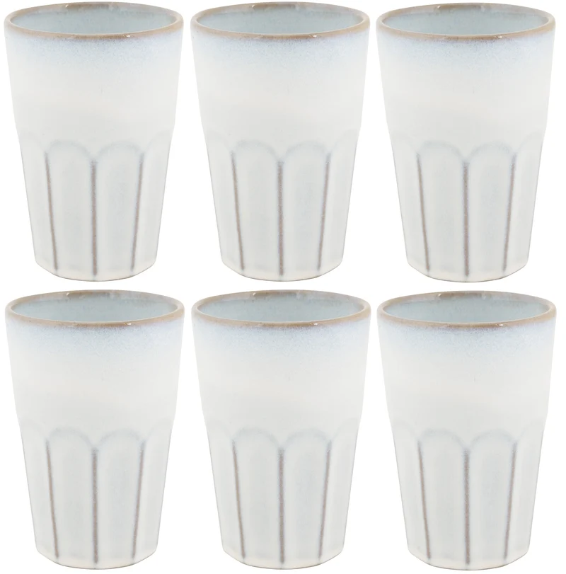 Cosy & Trendy Latte Macchiato Bekers Bistro Vintage White 450 ml - 6 stuks