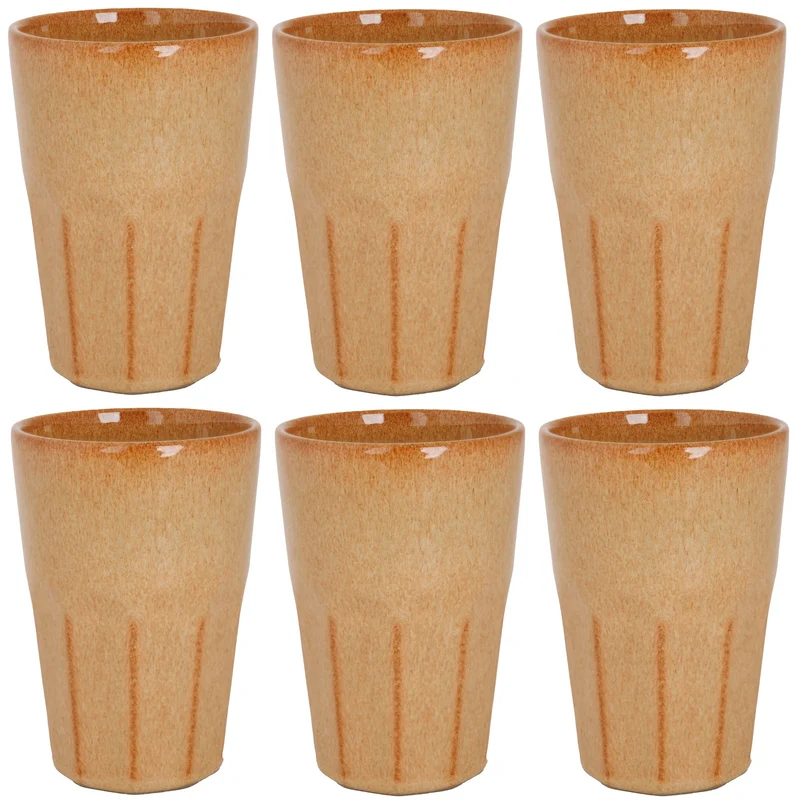 Cosy & Trendy Latte Macchiato Bekers Bistro Mustard Yellow 450 ml - 6 stuks