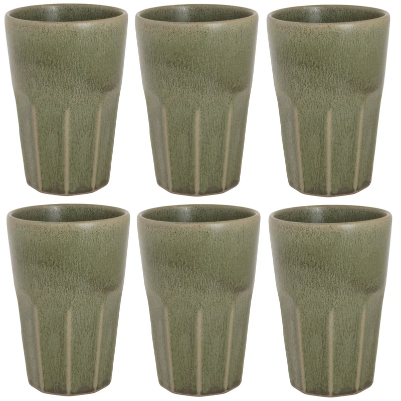 Cosy & Trendy Latte Macchiato Bekers Bistro Thyme Green 450 ml - 6 stuks