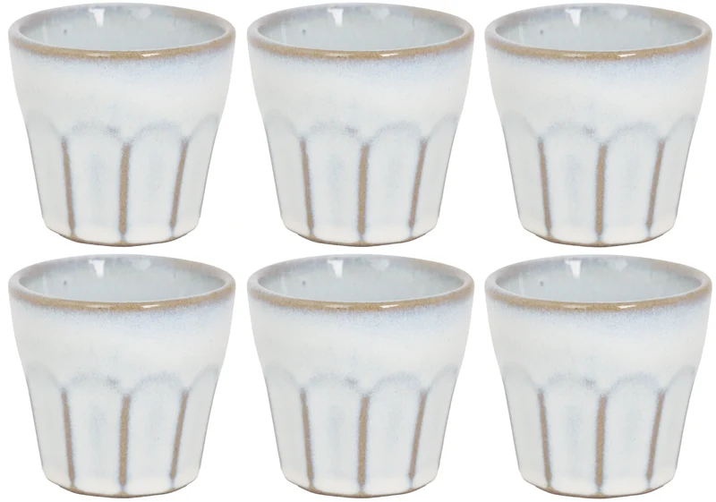 Cosy & Trendy Espresso Kopjes Bistro Vintage White 90 ml - 6 stuks